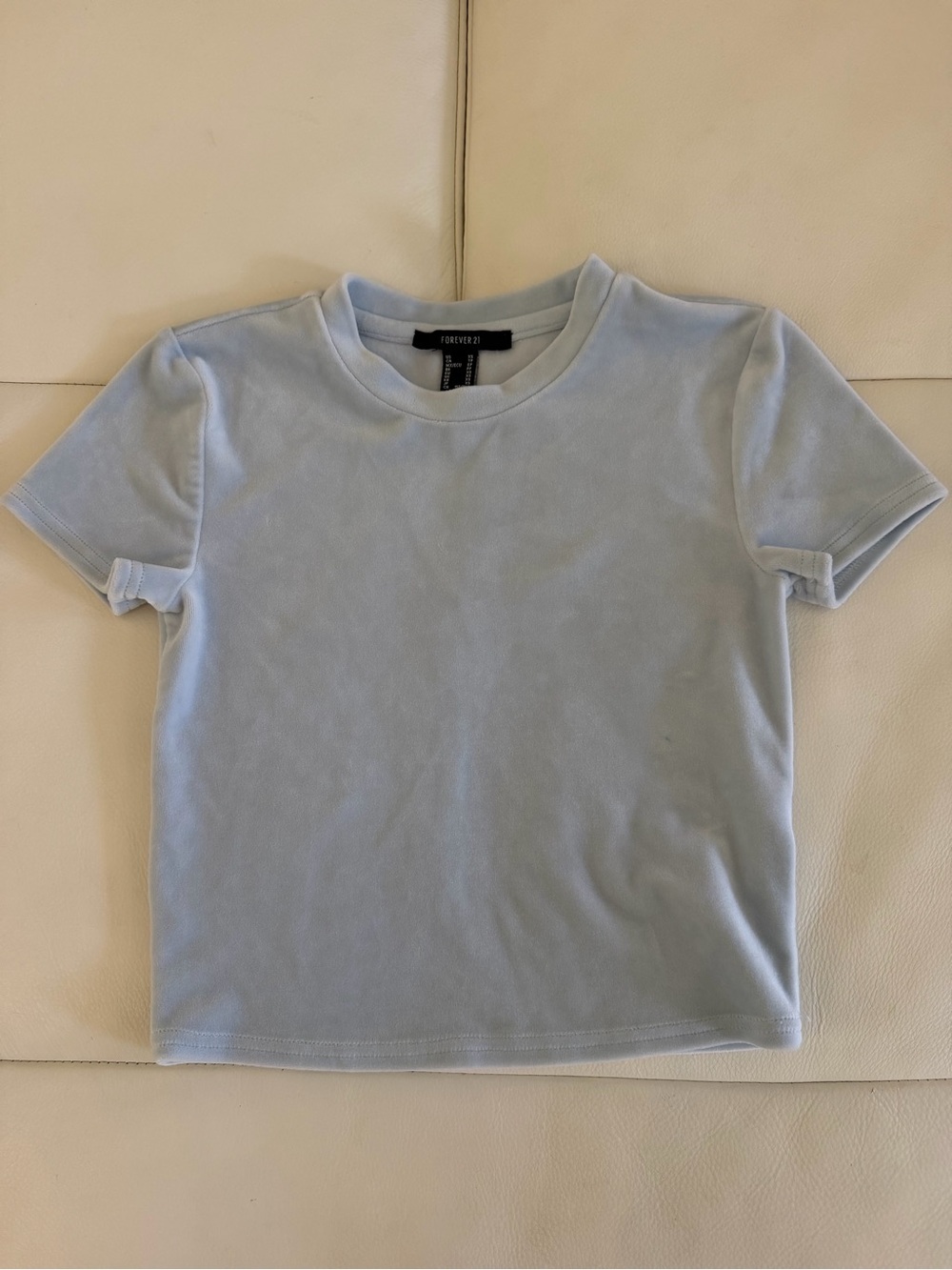 Forever 21 Light Blue Velvet Tee